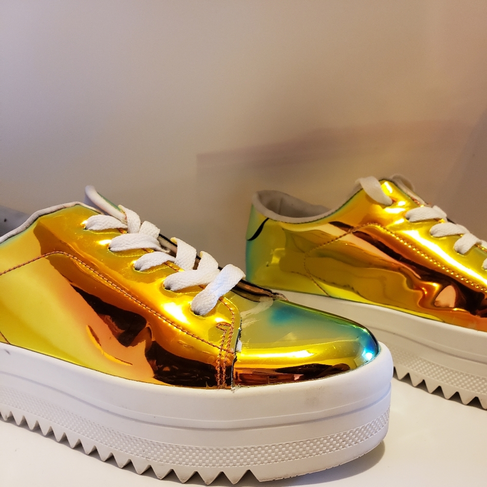 Holographic Platform Sneakers